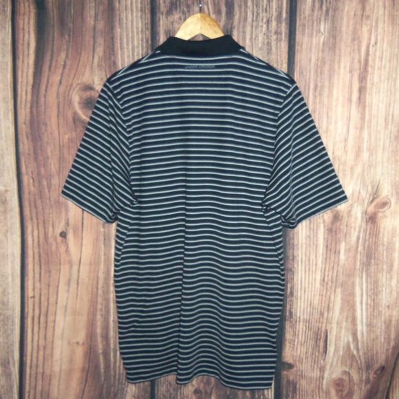 Under Armour Heatgear Black Grey Striped Polo Shirt - Men's Large - Picture 4 of 8